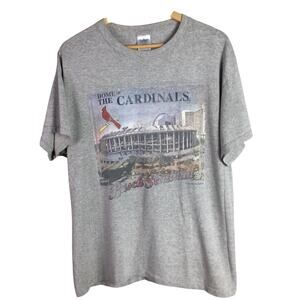 Vintage 2004 Busch Stadium Cardinals Baseball Shirt Gray L